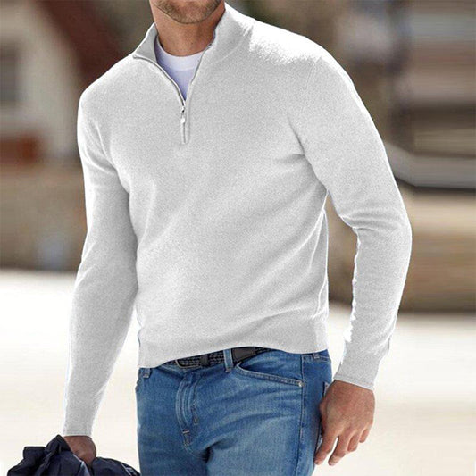 Kai | Herren Pullover mit Stehkragen & Reißverschluss | Slim Fit & Modern