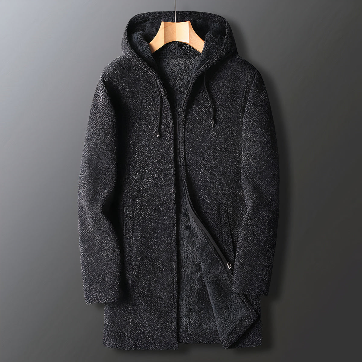 Merion | Herren Plüschjacke mit Kapuze & Reißverschluss – Warme Teddy-Fleecejacke für Alltag & Freizeit