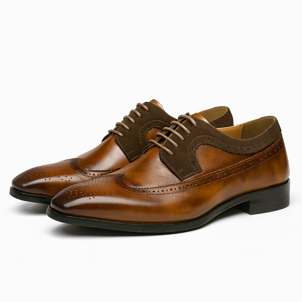 Eamon | Herren Brogue Oxford Schuhe – Klassisches Formelles Schnürdesign