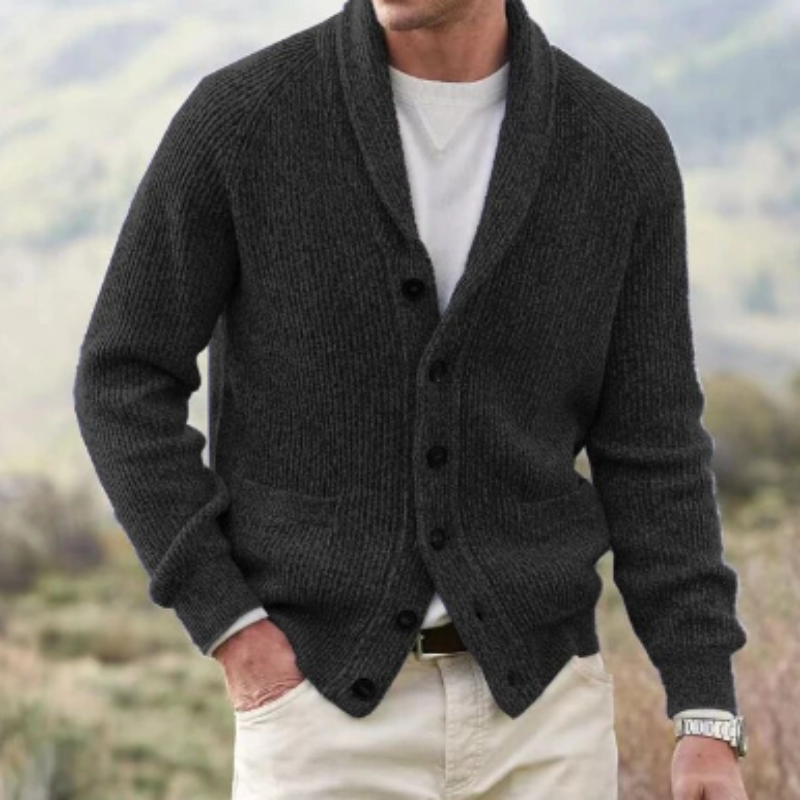 Derek | Herren Strickcardigan – Klassischer Shawl-Kragen & Zeitloses Design für Elegante Outfits