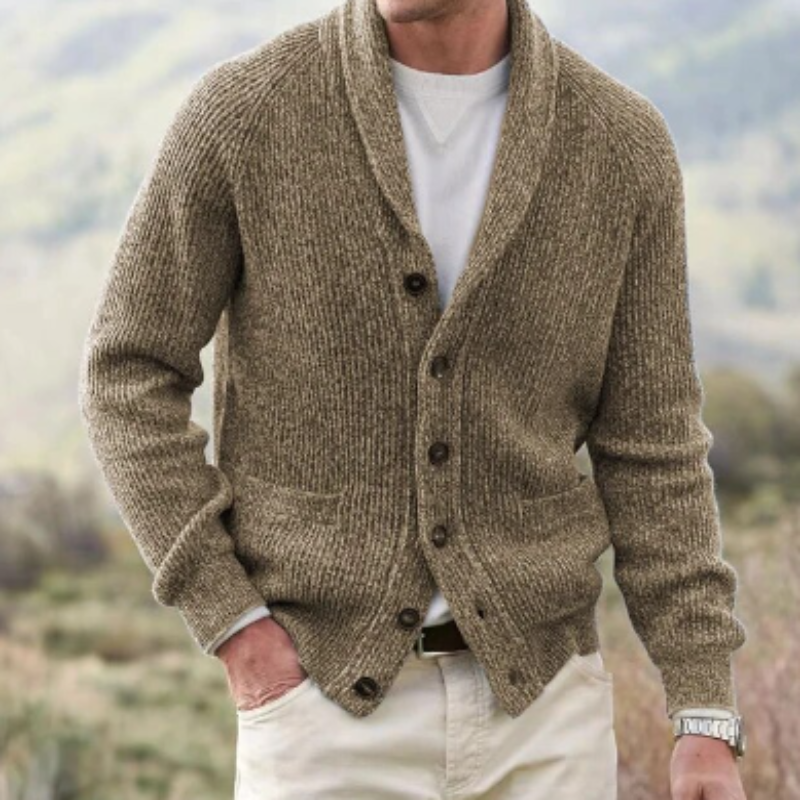 Derek | Herren Strickcardigan – Klassischer Shawl-Kragen & Zeitloses Design für Elegante Outfits
