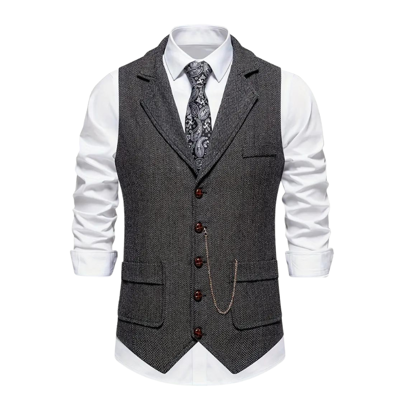 Heritage Tweed | Herren Klassische Tweed Weste mit Revers | Elegant, Zeitlos & Vielseitig