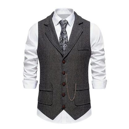 Heritage Tweed | Herren Klassische Tweed Weste mit Revers | Elegant, Zeitlos & Vielseitig