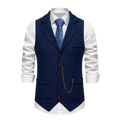 Heritage Tweed | Herren Klassische Tweed Weste mit Revers | Elegant, Zeitlos & Vielseitig