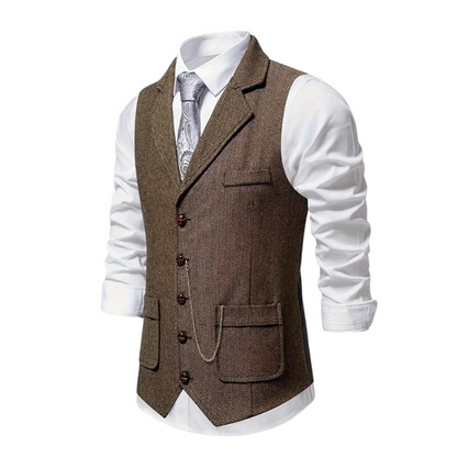 Heritage Tweed | Herren Klassische Tweed Weste mit Revers | Elegant, Zeitlos & Vielseitig