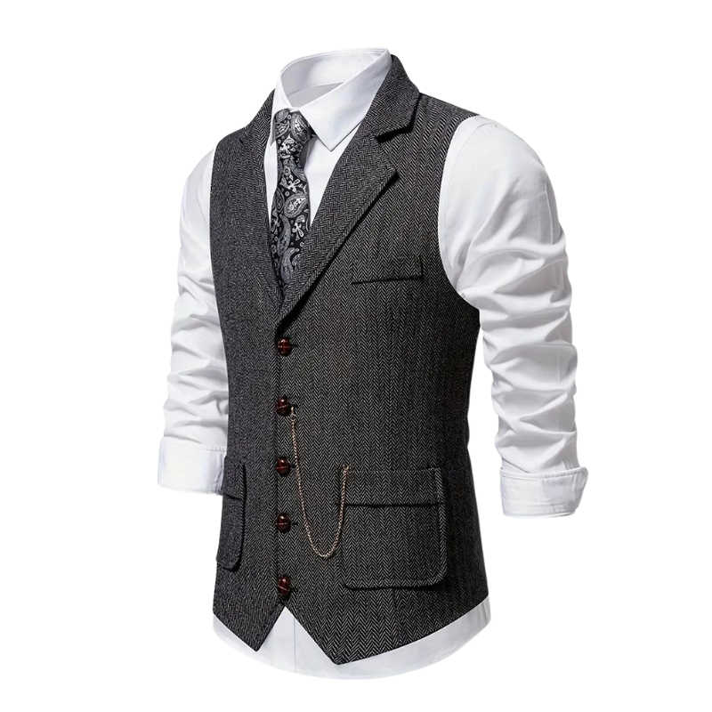 Heritage Tweed | Herren Klassische Tweed Weste mit Revers | Elegant, Zeitlos & Vielseitig