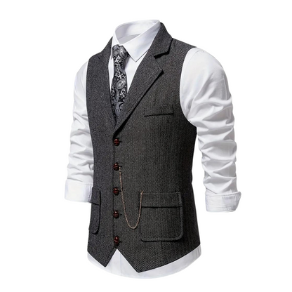 Heritage Tweed | Herren Klassische Tweed Weste mit Revers | Elegant, Zeitlos & Vielseitig
