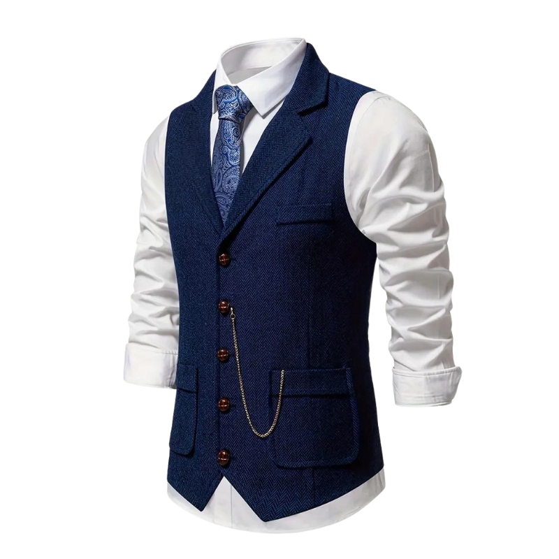 Heritage Tweed | Herren Klassische Tweed Weste mit Revers | Elegant, Zeitlos & Vielseitig