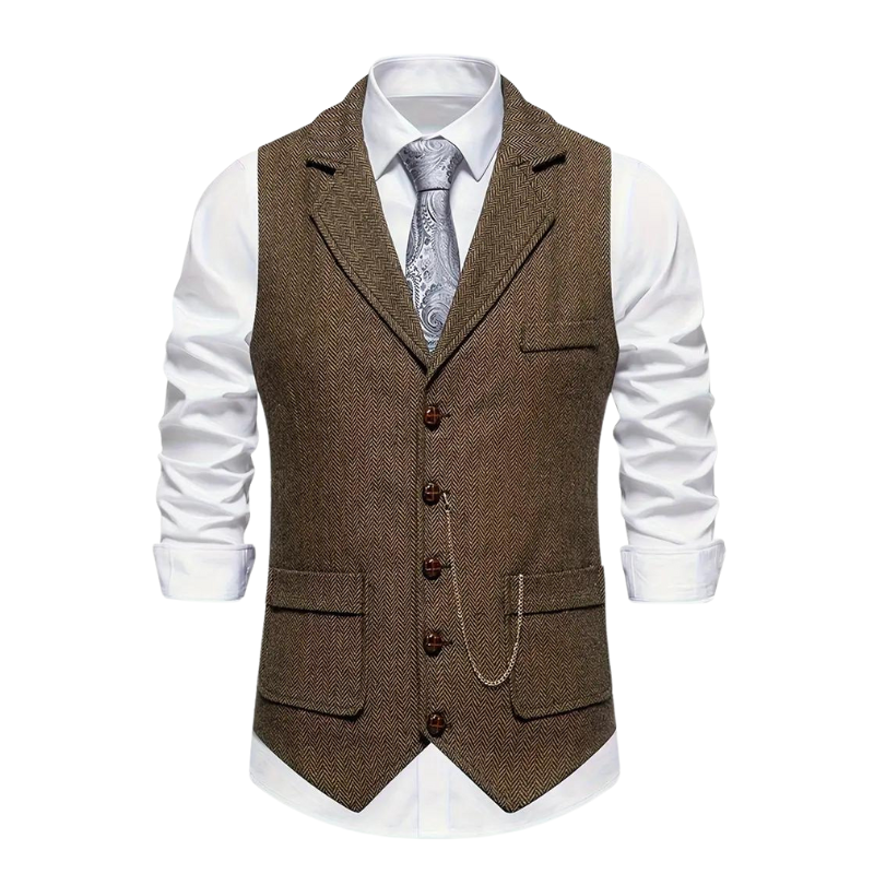 Heritage Tweed | Herren Klassische Tweed Weste mit Revers | Elegant, Zeitlos & Vielseitig