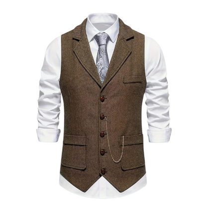 Heritage Tweed | Herren Klassische Tweed Weste mit Revers | Elegant, Zeitlos & Vielseitig