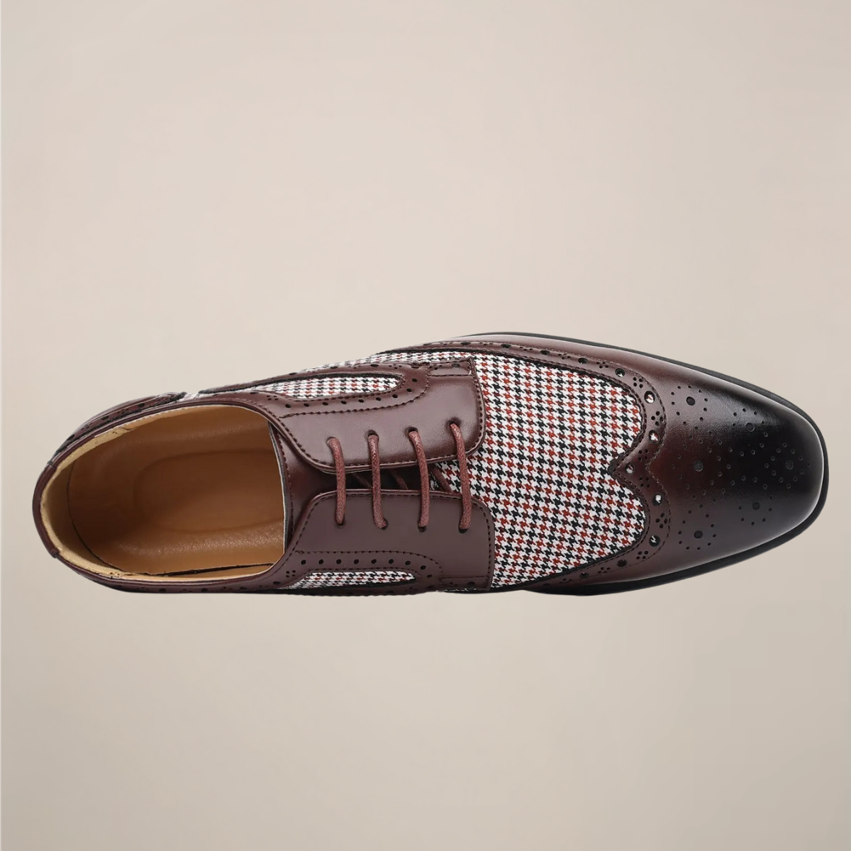 Devin | Herren Oxford Schuhe – Hahnentritt-Muster & Klassische Brogue-Details
