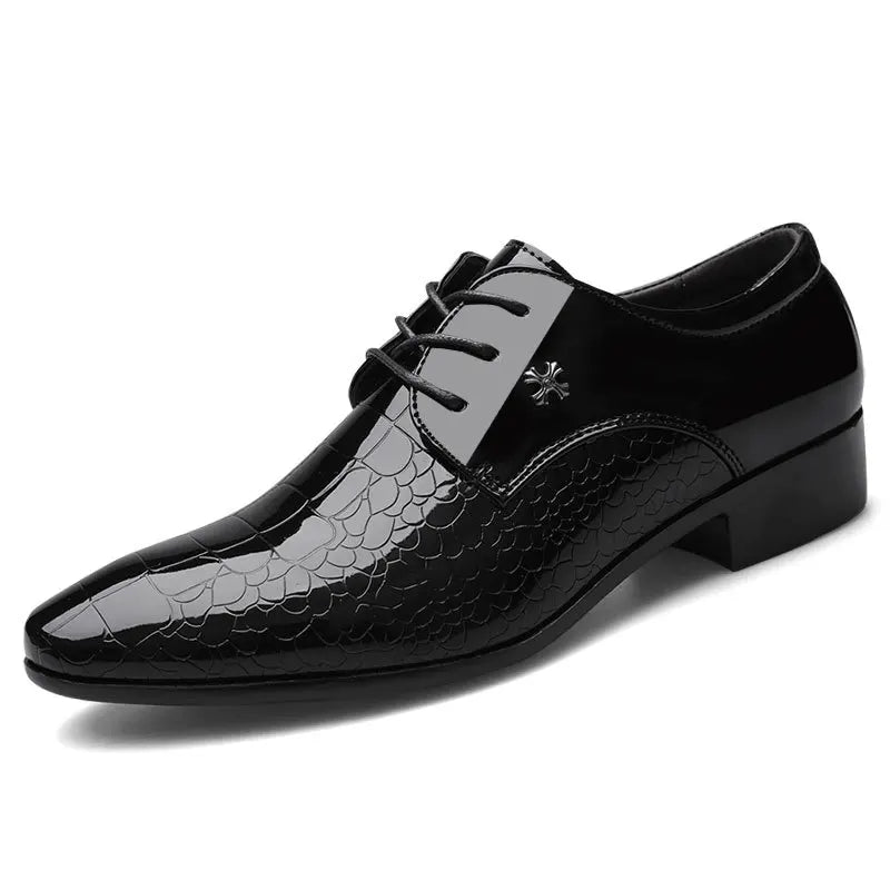 Elliot | Herren Lack Oxford Schuhe – Elegante Schnürschuhe mit Strukturfinish