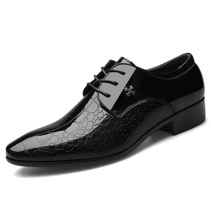 Elliot | Herren Lack Oxford Schuhe – Elegante Schnürschuhe mit Strukturfinish