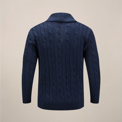 Declan | Herren Strickcardigan mit Schalkragen – Grobstrick Pullover für Smart Casual & Winter