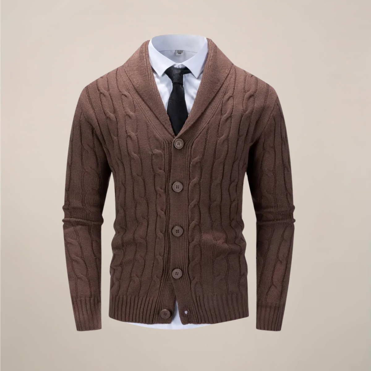 Declan | Herren Strickcardigan mit Schalkragen – Grobstrick Pullover für Smart Casual & Winter
