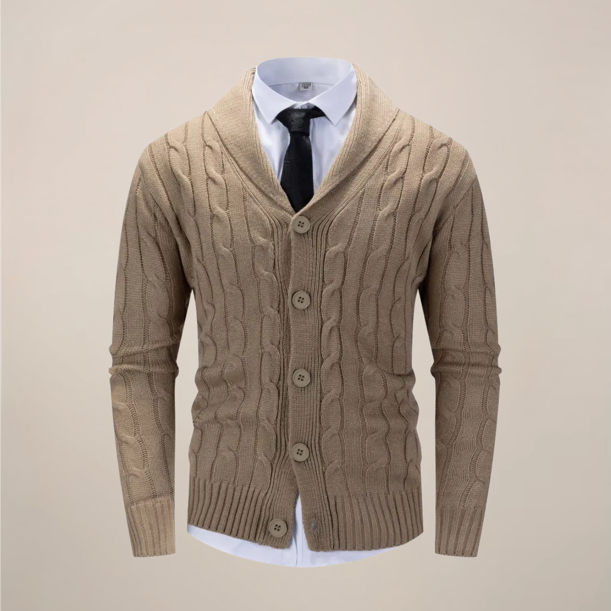 Declan | Herren Strickcardigan mit Schalkragen – Grobstrick Pullover für Smart Casual & Winter