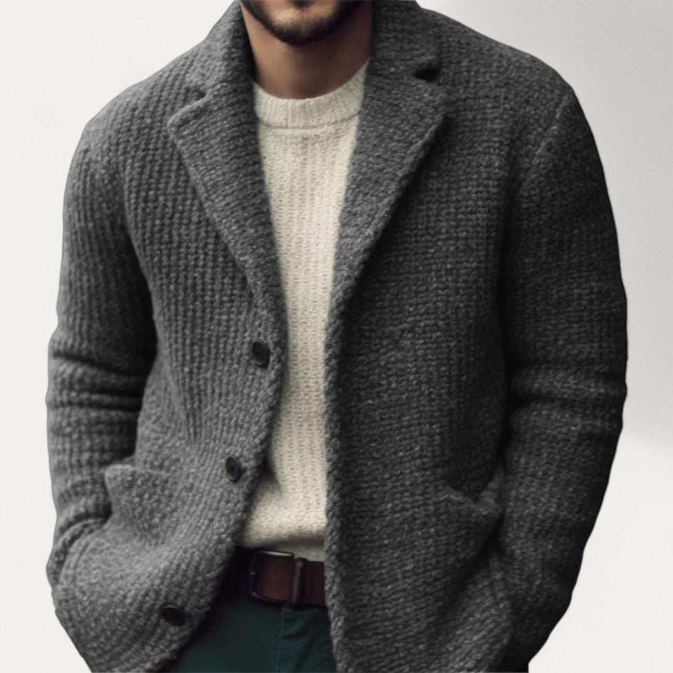 Dominic | Herren Strickblazer-Cardigan – Strukturierter Stoff & Klassisches Knopfdesign