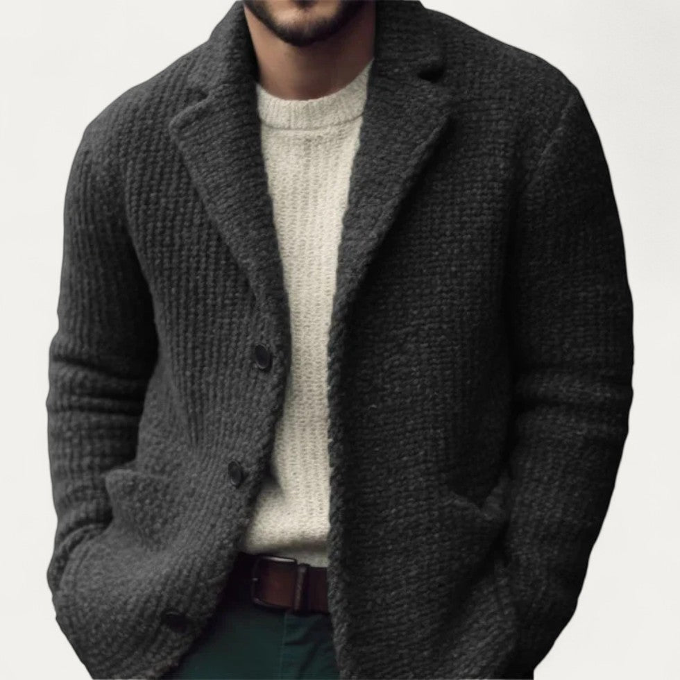 Dominic | Herren Strickblazer-Cardigan – Strukturierter Stoff & Klassisches Knopfdesign