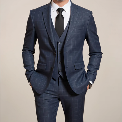 David | Herren Dreiteiliger Slim Fit Anzug Tailored Ensemble für Hochzeiten & Abendveranstaltungen