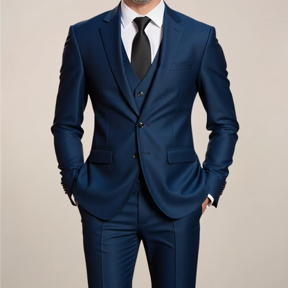 David | Herren Dreiteiliger Slim Fit Anzug Tailored Ensemble für Hochzeiten & Abendveranstaltungen