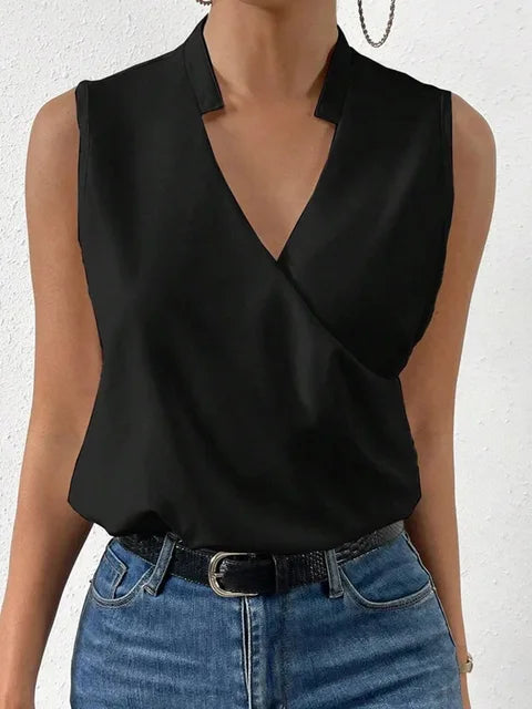 Damen Sommer-Top mit V-Ausschnitt – Elegant, Ärmellos & Vielseitig
