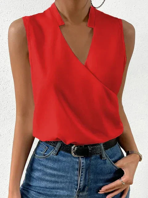 Damen Sommer-Top mit V-Ausschnitt – Elegant, Ärmellos & Vielseitig