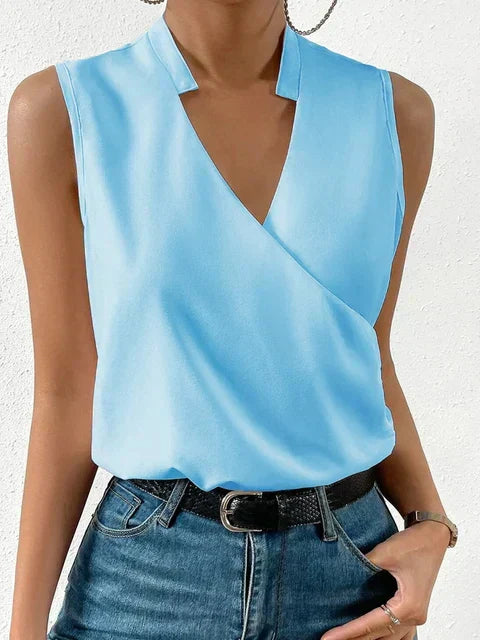 Damen Sommer-Top mit V-Ausschnitt – Elegant, Ärmellos & Vielseitig