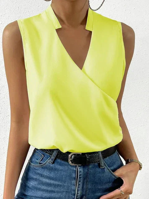 Damen Sommer-Top mit V-Ausschnitt – Elegant, Ärmellos & Vielseitig