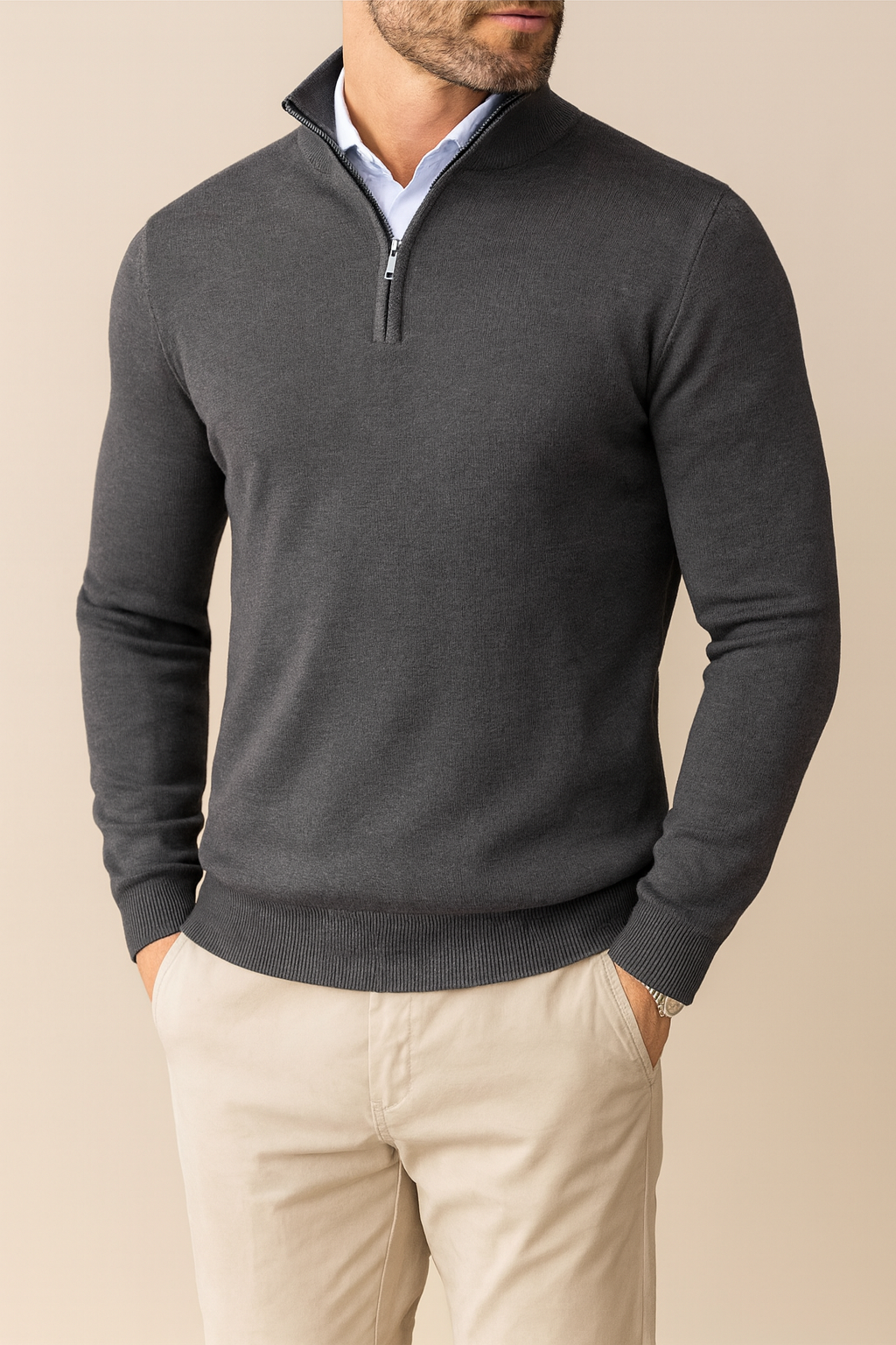 Herren Pullover mit Viertel-Reißverschluss – Komfortabel, Vielseitig & Stilvoll