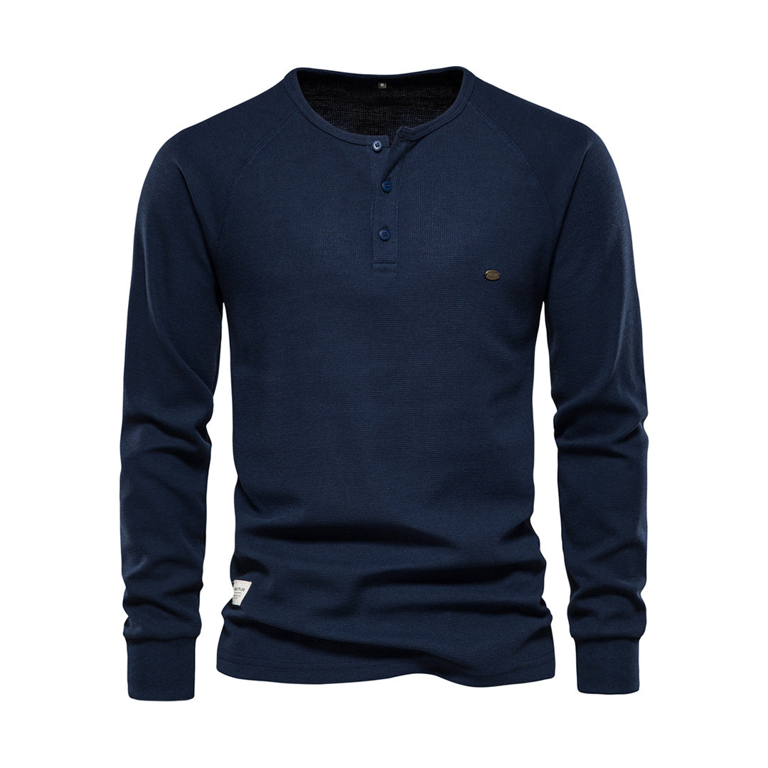 Herren Henley Langarmshirt mit Knopfleiste | Lässig, Atmungsaktiv & Vielseitig