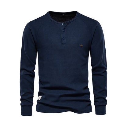 Herren Henley Langarmshirt mit Knopfleiste | Lässig, Atmungsaktiv & Vielseitig
