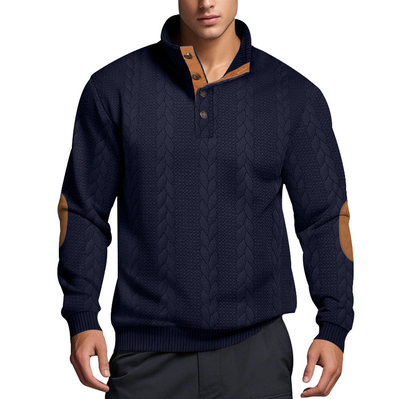 Strickpullover Herren | Hoher Kragen mit Muster für stilvollen Look