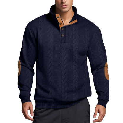 Strickpullover Herren | Hoher Kragen mit Muster für stilvollen Look