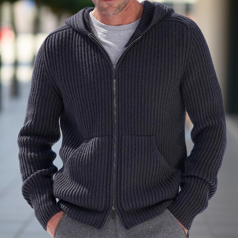 Herren Strickjacke | Kapuze & Praktische Taschen | Modern & Bequem