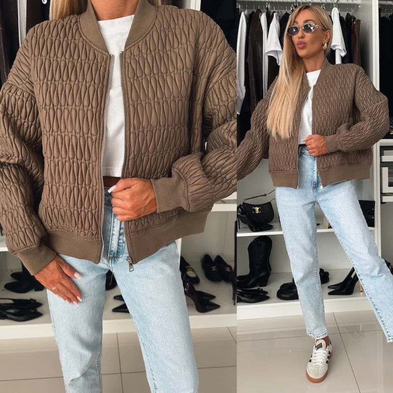 Cleora | Damen Stepp Bomberjacke leicht mit Reißverschluss