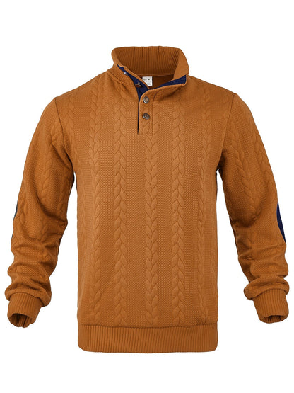 Strickpullover Herren | Hoher Kragen mit Muster für stilvollen Look