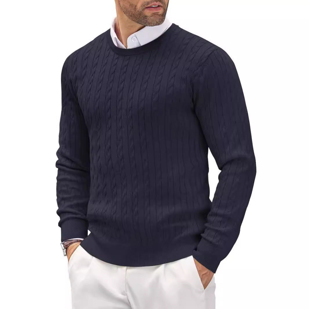 Men's Knit Sweater | Strukturierter Zopfstrick & Slim Fit | Stilvoll & Komfortabel