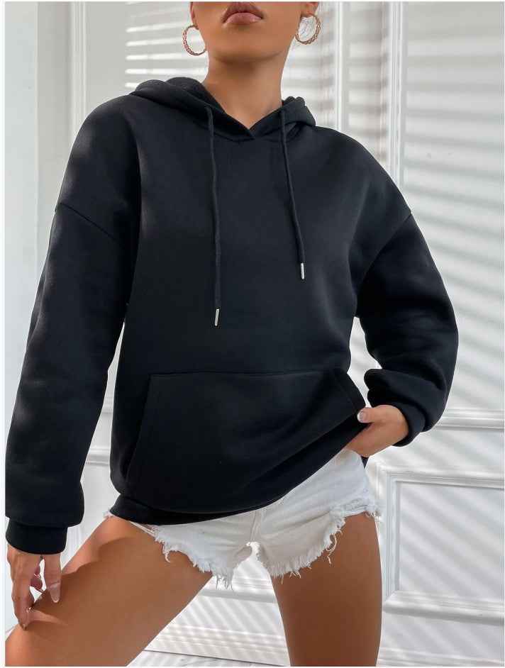 Delarose | Damen Hoodie mit Kordelzug, Kängurutasche & „Love Yourself“ Rückenprint