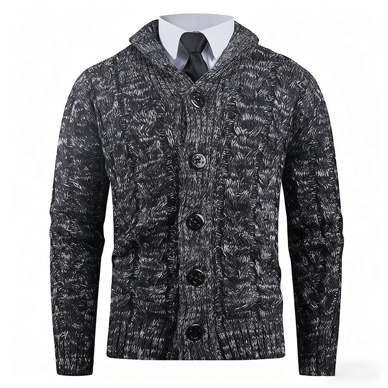 Herren Strickcardigan | Zopfmuster & Eleganter Schalkragen für Stil & Komfort