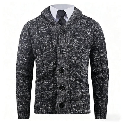 Herren Strickcardigan | Zopfmuster & Eleganter Schalkragen für Stil & Komfort