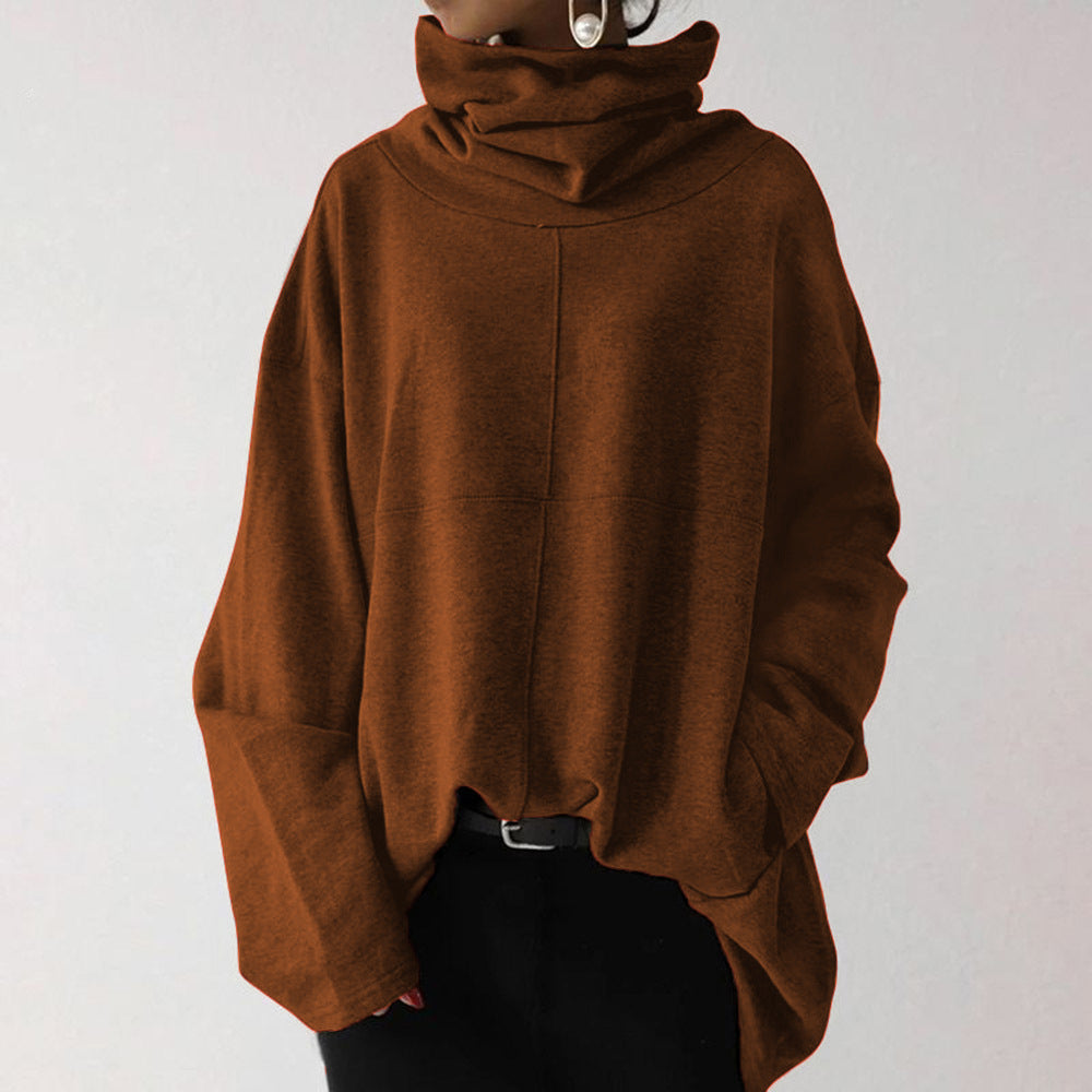 Damen Oversize Sweatshirt mit hohem Kragen | Warm & Lässig
