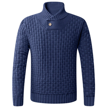 Men's Knit Sweater | Moderner Schalkragen & Knopfdetails | Stilvoll & Komfortabel