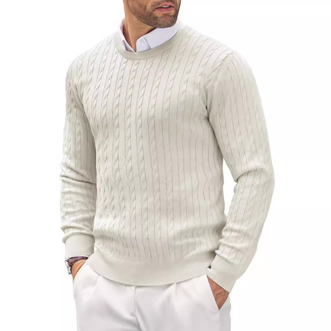 Men's Knit Sweater | Strukturierter Zopfstrick & Slim Fit | Stilvoll & Komfortabel