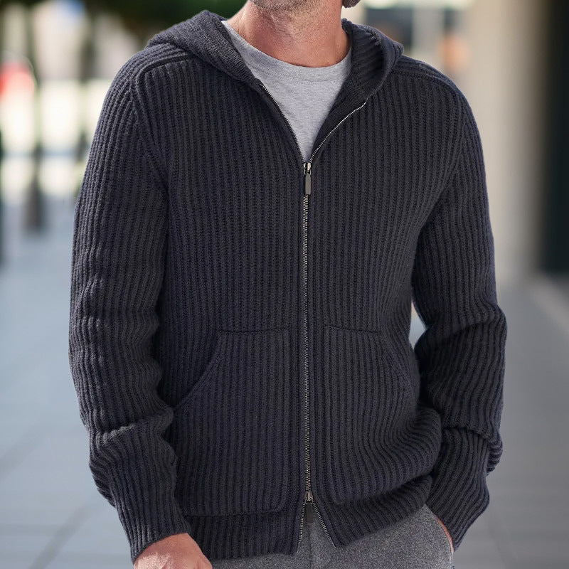 Herren Strickjacke | Kapuze & Praktische Taschen | Modern & Bequem