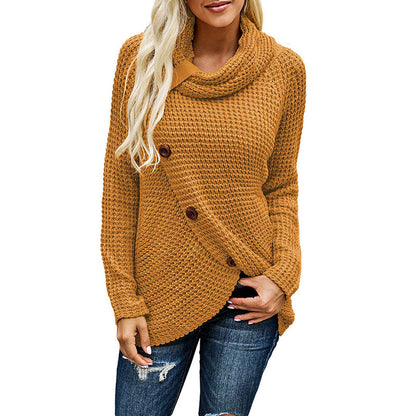 Milandra | Damen Strickpullover, Relaxed Fit mit asymmetrischem Oversize-Design & Rollkragen