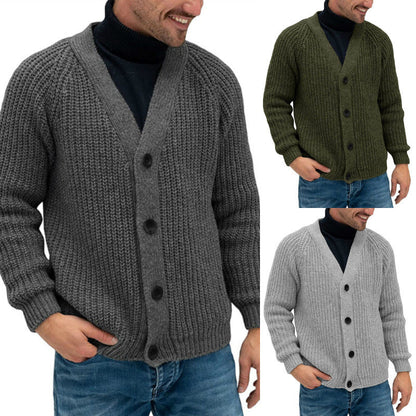 Herren Strickjacke | Grobe Maschenstruktur & Elegante Knöpfe | Zeitlos & Komfortabel