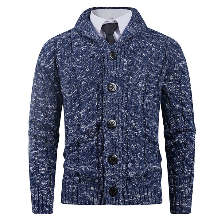 Herren Strickcardigan | Zopfmuster & Eleganter Schalkragen für Stil & Komfort