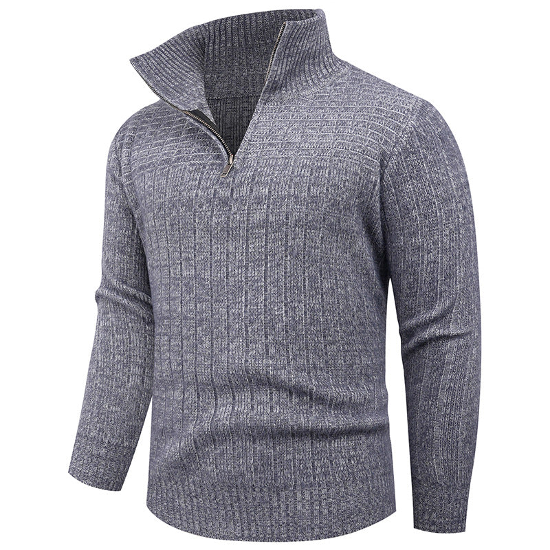 Men's Knit Sweater | Moderner Reißverschluss & Rippstruktur | Stilvoll & Bequem