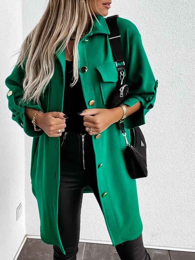 Diorra | Damen Übergangsjacke mit Reverskragen und Knopfleiste im Longshirt-Stil