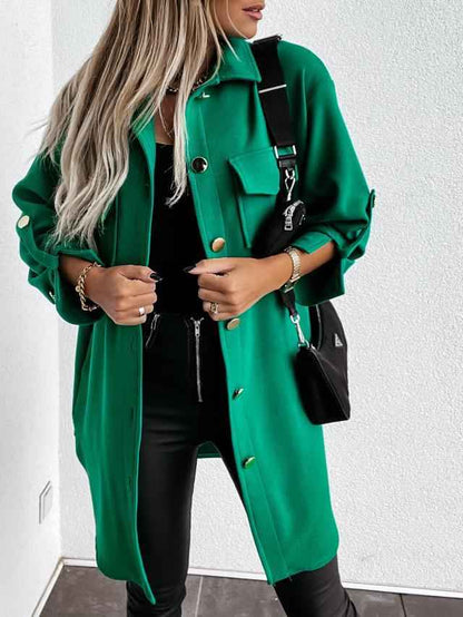 Diorra | Damen Übergangsjacke mit Reverskragen und Knopfleiste im Longshirt-Stil